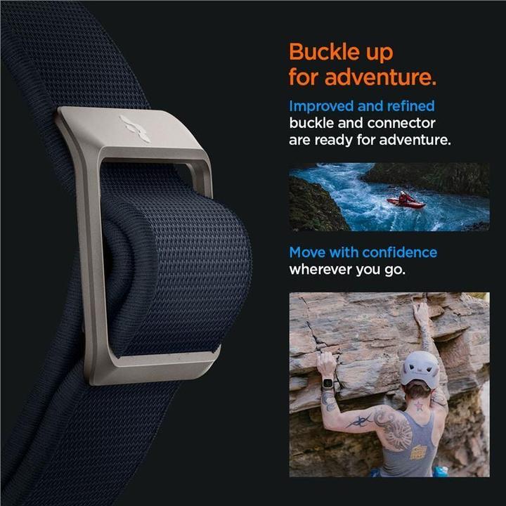 Actual product image Spigen Fit Lite Band for Apple Watch Series 42, 44, 45, 49 mm - navy (42 mm, 44 mm, 45 mm, 49 mm, Nylon, Fabric, Stainless steel)