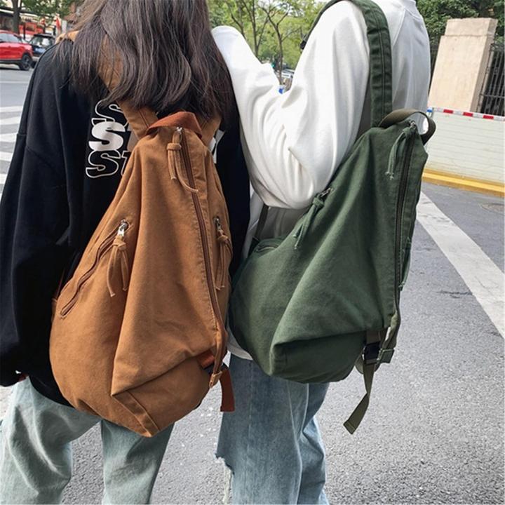 Image du produit Only-Bags.Store Sac à dos en toile de couleur unie, sac à dos étudiant décontracté, sac à dos de grande capacité