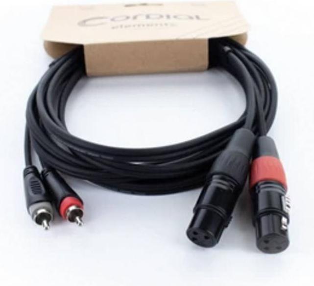 Produktbild Cordial EU 1,5 FC XLR Verbindungskabel (2x XLR-Buchse 3 polig - 2x Cinch-Stecker (1.50 m)