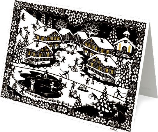 Produktbild UNICEF Weihnachtskartenbox Ice skating (8 Stk.)
