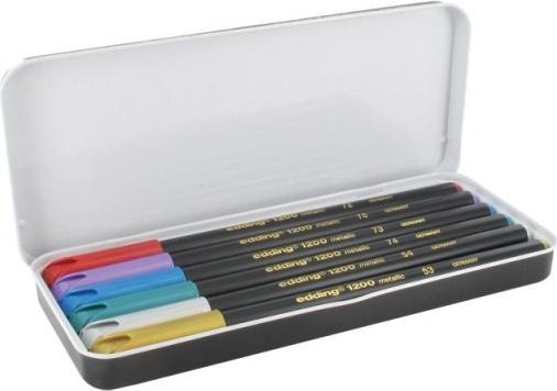 Actual product image Edding Fibre pen 1200 Set of 6 (Silver, Violet, Green, Gold, Blue, Red, 6 x)