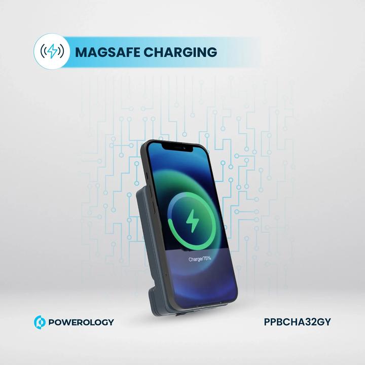 Produktbild Powerology Car Mount 5000mAh Power Bank With Magnetic Wireless Charger (5000 mAh, 20 W)
