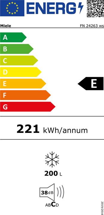 Energie-Label Miele FN 24263 ws (Freistehend, 200 l)
