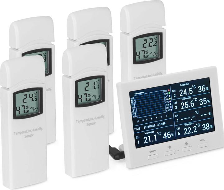 Produktbild Steinberg Raumklimastation Wetter Datenlogger Klimadatenlogger 8 Kanäle Raumklima