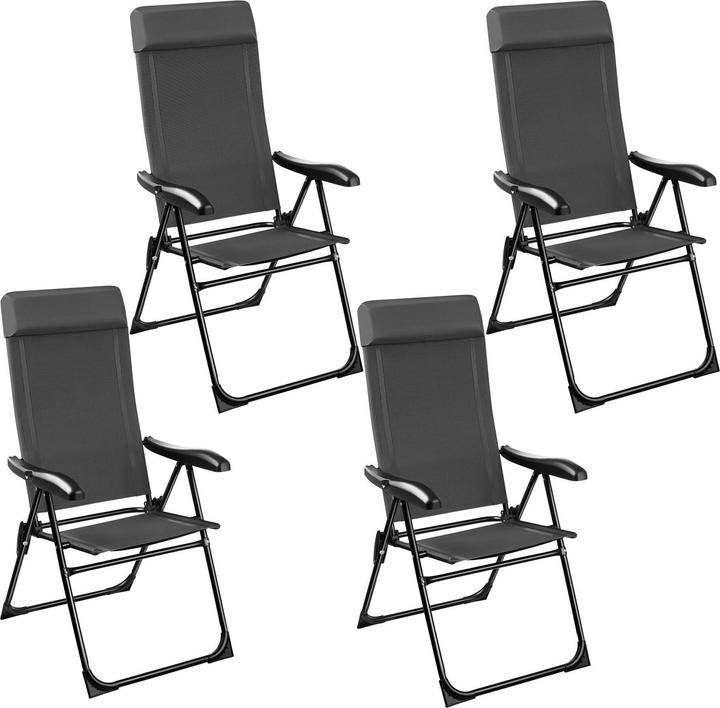 Produktbild tectake Faltbarer Campingstuhl Müritz mit Kopfpolster, Aluminium
