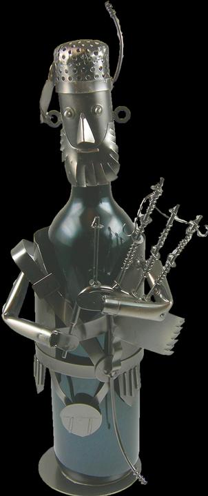 Actual product image Mayer - the gift factory Metal holder "Scotish Piper" - empty (Wine bottle holder)
