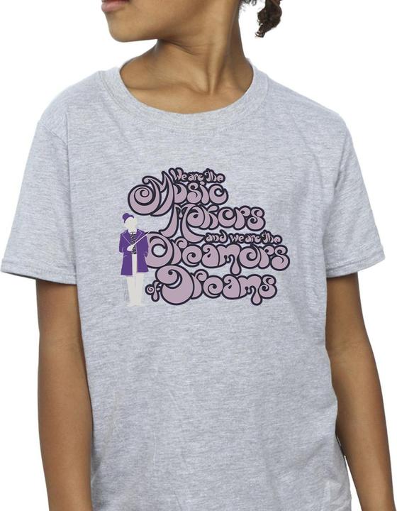 Actual product image Willy Wonka & the Chocolate Factory Girls Dreamers Text Cotton T-Shirt (152, 158)
