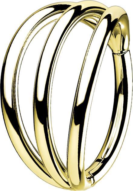 Produktbild Hollywood Body Jewelry Micro Segmentring klappbar vergoldet drei Ringe (Titan G23, ohne Messing)