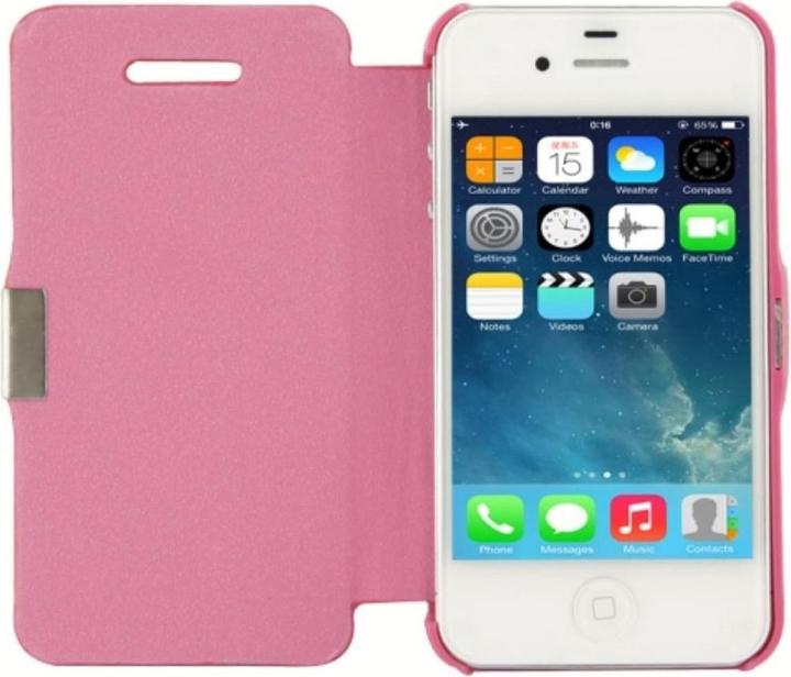 Produktbild König Design Handyhülle Tasche für Apple iPhone 4 / 4s Pink gebürstet (LG G4s, Apple iPhone 4)