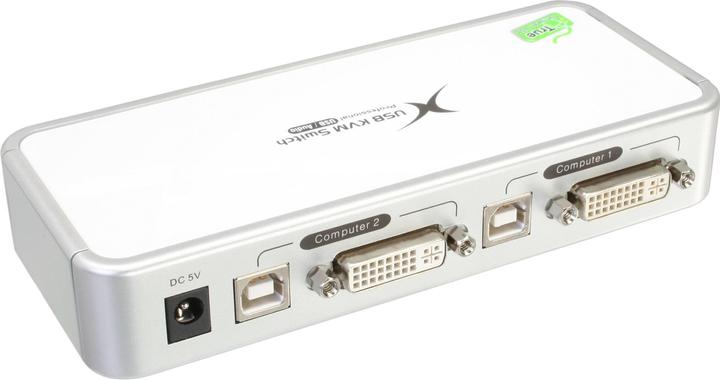 Produktbild InLine KVM Switch 2-fach DVI USB mit Audio inkl. 2 Kabelsaetze 1,2m