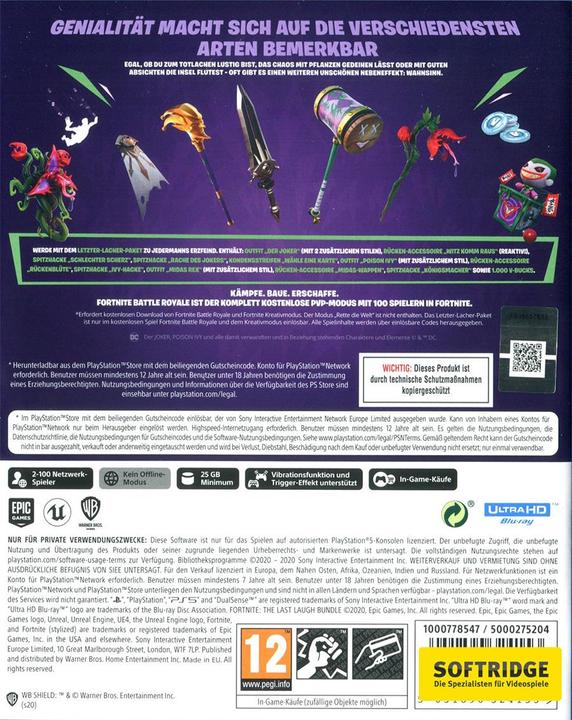 Produktbild WB Fortnite - Letzter Lacher Paket (Code in a Box) (PS5, Multilingual)