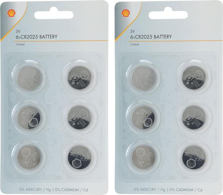 Rainx Set di 12 pile a bottone al litio CR2025, 3 volt, Shell (12 pz., CR2025)