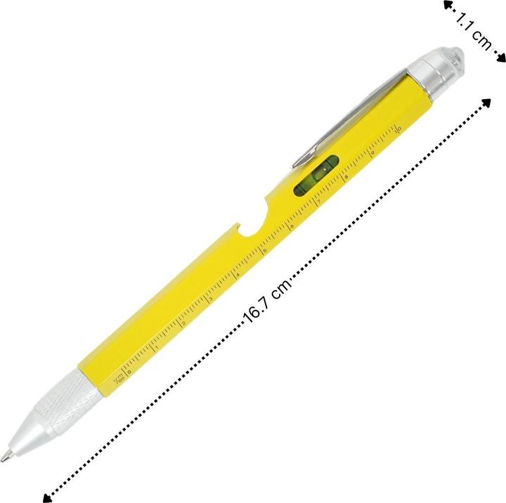 Immagine prodotto Hermex Penna multifunzione 8in1 Penna tattile Livella a bolla d'aria Cacciavite (8 Funzioni)