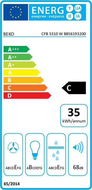 Energie-Label Beko CFB 5310 W (Wandhaube)