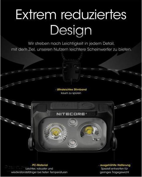 Actual product image Nitecore NU25UL (400 lm)