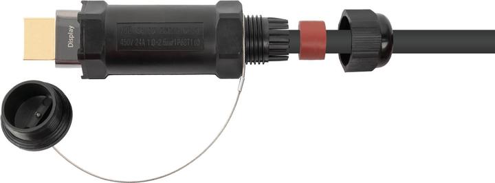 Image du produit Python AOC Hybrid High-Speed HDMI 2.0b, blindé acier, 4K @60Hz, 18 GBit/s, noir, 50m, Series (50 m, HDMI)