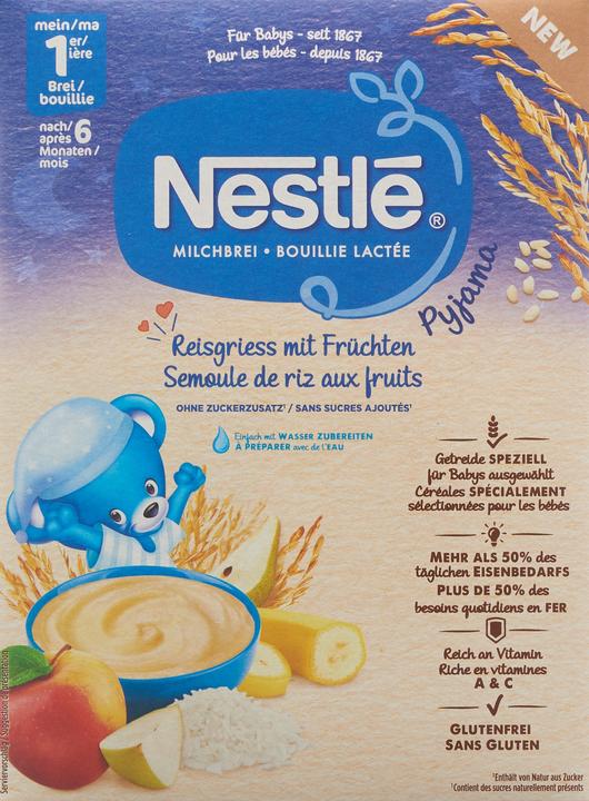 Image du produit Nestlé Semoule de riz Pyjama avec fruits 6 mois (288 g)