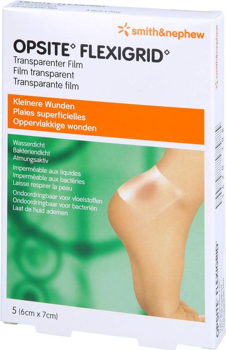 Actual product image Smith & nephew OPSITE FLEXIGRID wound dressing 6x7cm 5 pcs. (5 x)