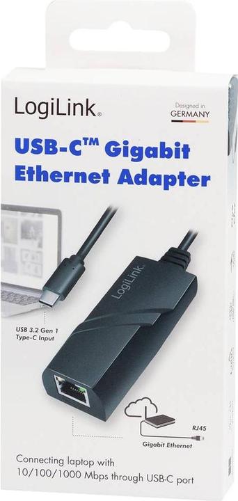 Produktbild LogiLink USB 3.2 Gen 1, USB-C auf Gigabit Adapter (USB-C)