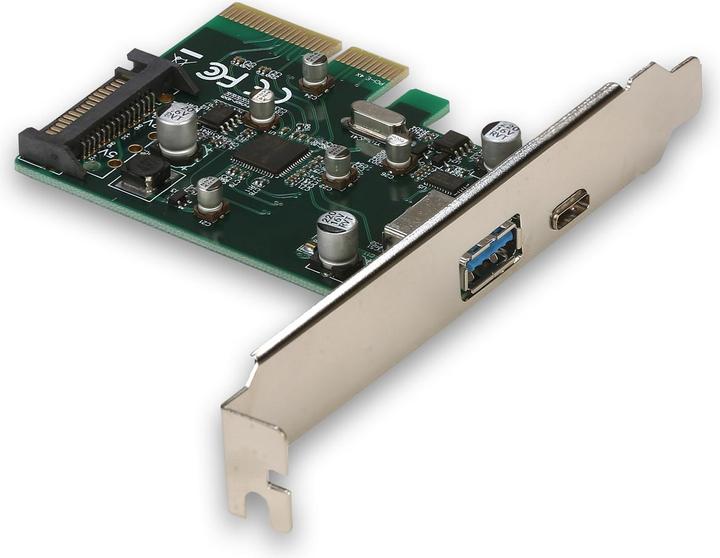Produktbild i-tec PCI-E USB 3.1 Gen.2 10 Gbps Card Adapter auf 1x externes USB-A 3.1 1x externes USB-C 3.1, 1x zusa...