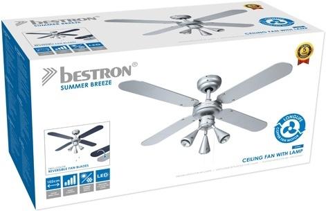 Productafbeelding Bestron Plafondventilator met 3 LED lampjes (50 dB)