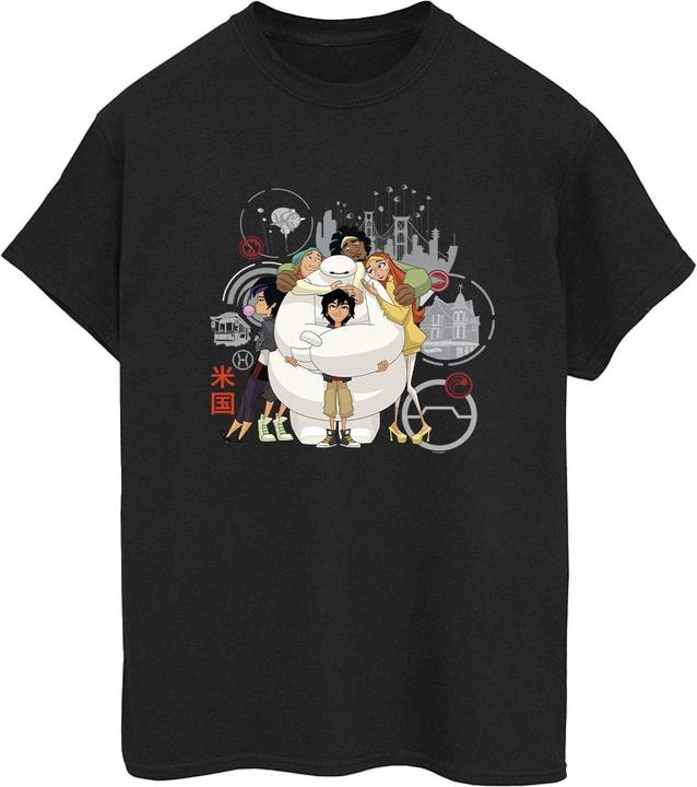 Actual product image Disney Womens/Ladies Big Hero 6 Baymax Group Hug Cotton Boyfriend T-Shirt (M)