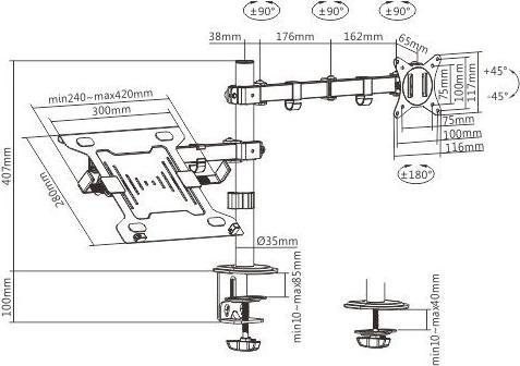 Actual product image Gembird MA-DA-03 (Table, 32")