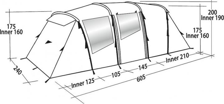 Immagine prodotto Easy Camp Tenda a tunnel Huntsville Twin 600 (Tenda a tunnel, 14.20 kg, 6 persone)