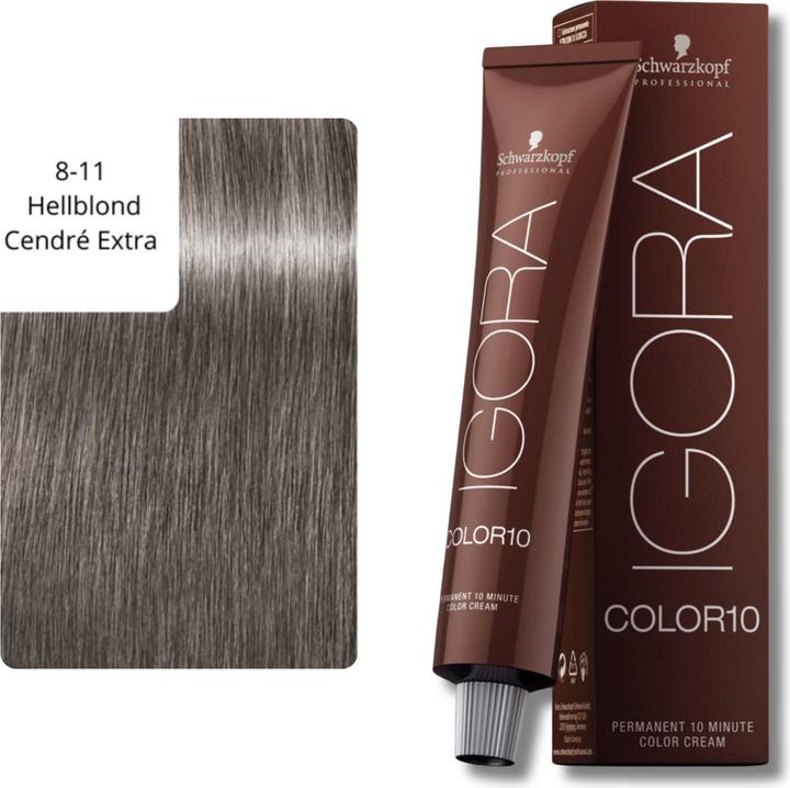 Produktbild Schwarzkopf Professional Igora Color 10 - 8-11 Hellblond Cendré Extra (8-11 Hellblond Cendré Extra)