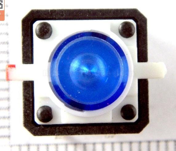 Actual product image Play-Zone PCB switch 12 x 12 X 7 mm with LED Blue