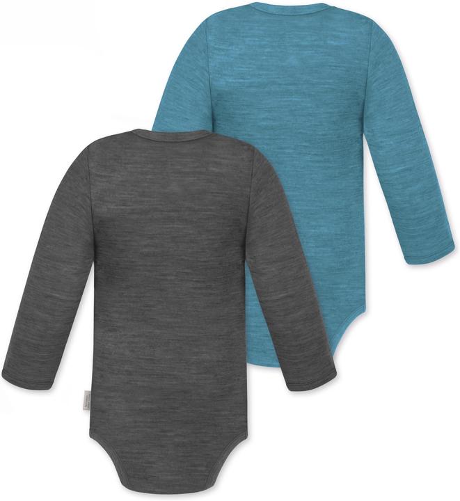 Produktbild Normani 2er Pack Baby Merino Langarmbody „Tuai" - 9401 (68)