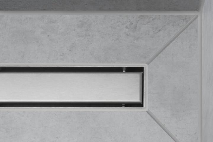 Actual product image hansgrohe RainDrain Match finished set shower channel 800 with height-adjustable frame (brushed stainless (800 mm)