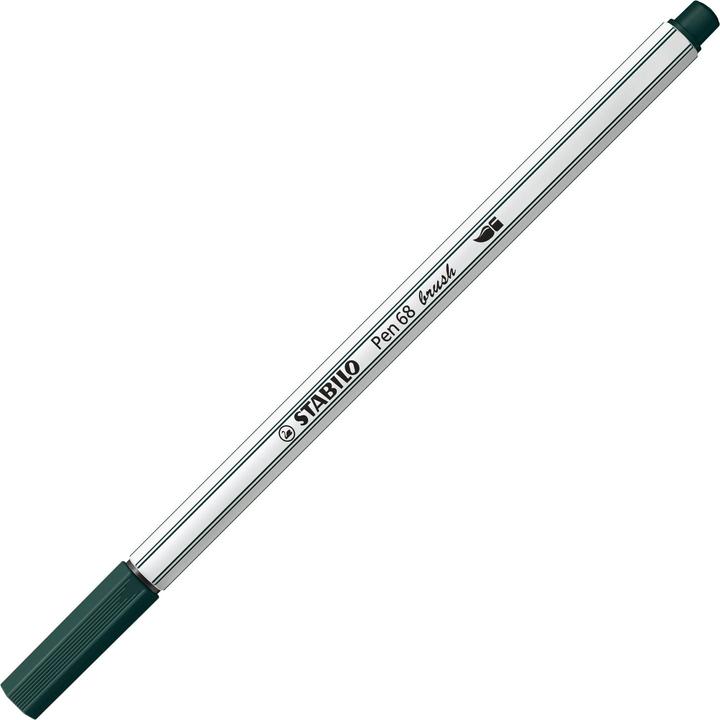 Image du produit STABILO Pen 68 brush Stylo feutre Premium (Vert olive, 1 x)