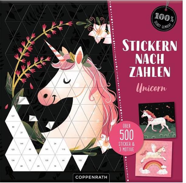 Actual product image Die Spiegelburg Stickers by numbers Unicorn