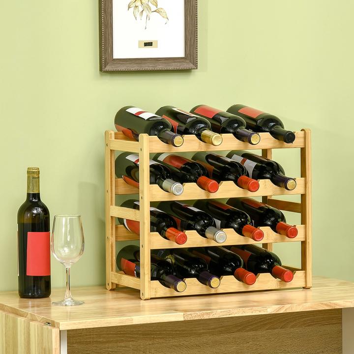 Produktbild Homcom Weinregal mit grossem Stauraum (43 x 23.5 x 38 cm)