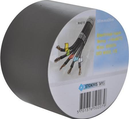Stokvis Tapes STOKVIS PVC isoleringstape 50 mm x 20 m, grå (50 mm)