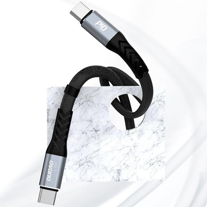 Dudao USB-C to USB-C 100W PD 0.23m cable (black) (0.23 m)