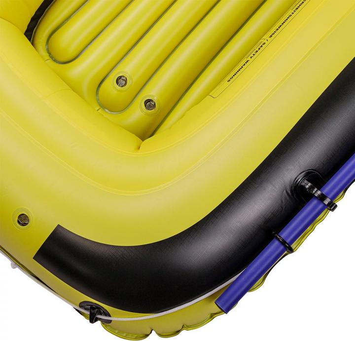 Immagine prodotto Dema Schlauchboot Paddelboot Ruderboot Boot mit 2 Paddel + Luftpumpe bis 150 kg gelb (190 cm, 2 pers.)