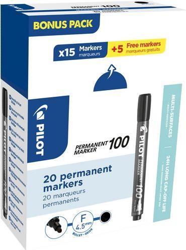 Produktbild Pilot Permanent-Marker 100 XL (Black, 4.50 mm, 15 x)