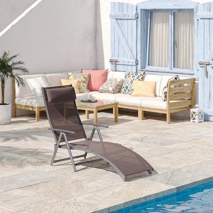 Actual product image Outsunny Garden lounger with cushion (180 cm)
