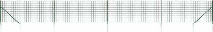 Image du produit VidaXL Clôture grillagée avec douilles de sol Clôture grillagée de jardin Vert
