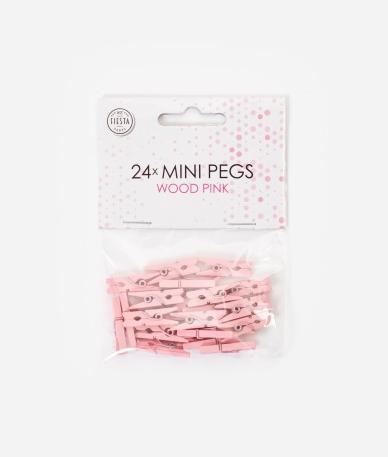 Actual product image Fiesta Mini wooden clothes pegs - pink - 24 pieces