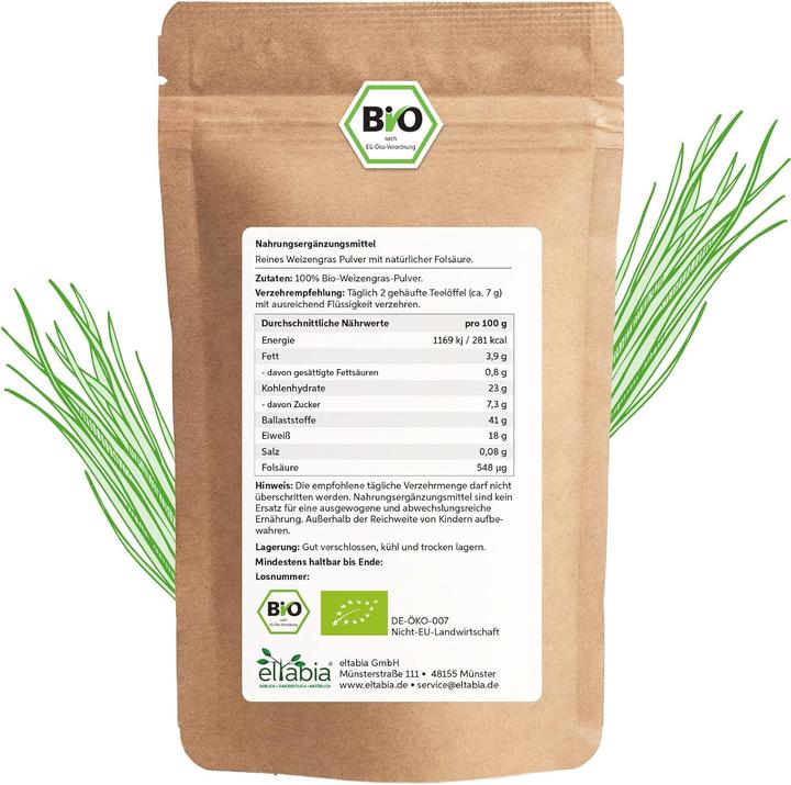 Produktbild Eltabia Bio Weizengras Pulver (Pulver, 200 g)