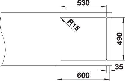 Actual product image Blanco Andano 500-IF/A (Top-mounted sink, 50 cm, 54 cm)