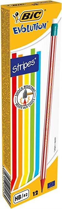 Actual product image Bic Evolution Stripes (2 mm, HB, 12 x)