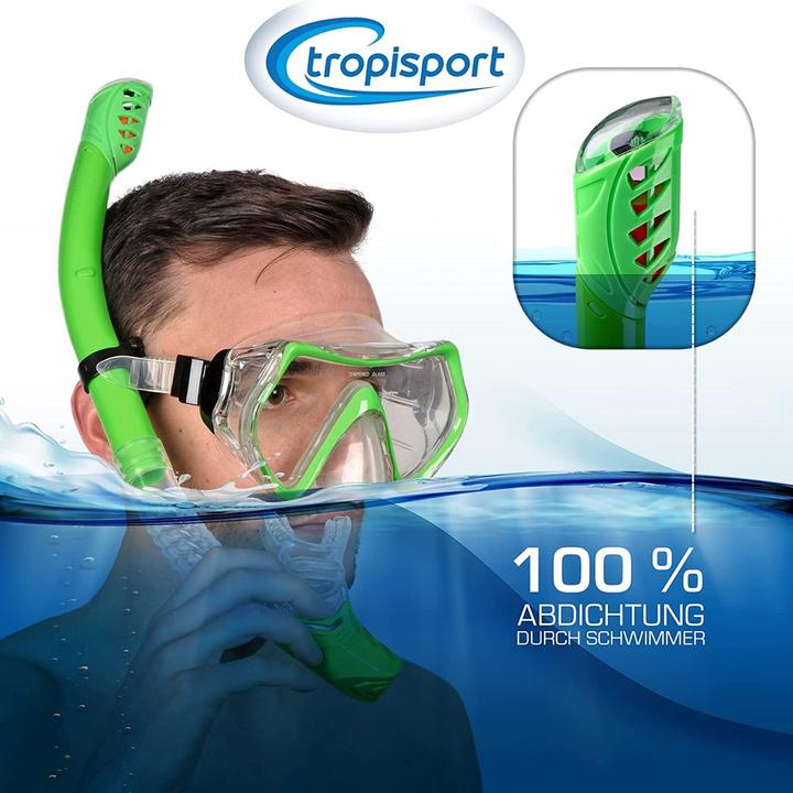 Image du produit Tropisport Set de plongée Premium avec masque et tuba - Plongeur anti-buée incassable inclus