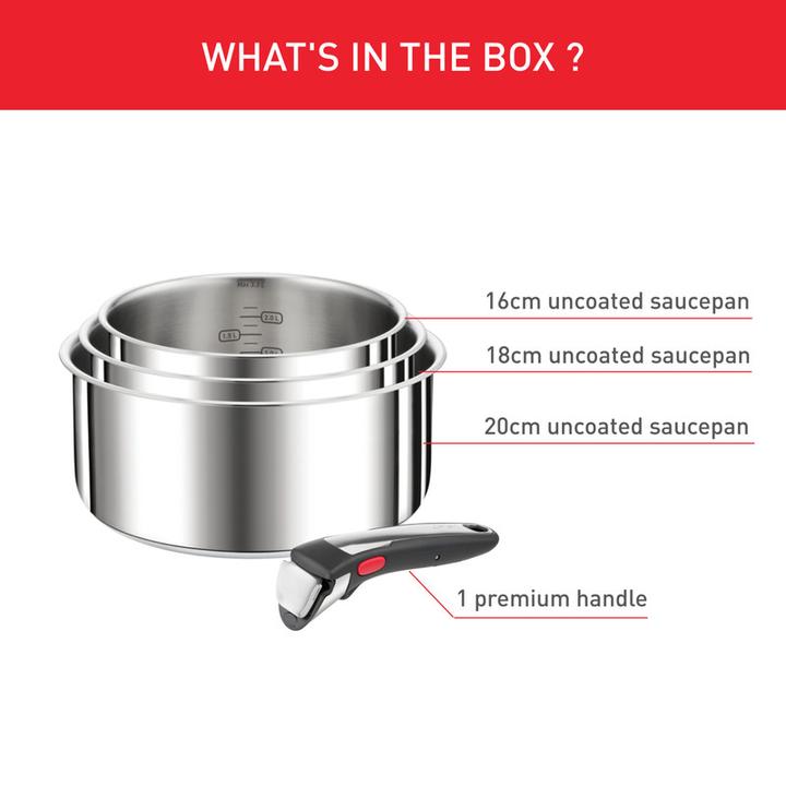 Actual product image Tefal Ingenio Preference On (20 cm, Pot, Saucepan, Stainless steel)