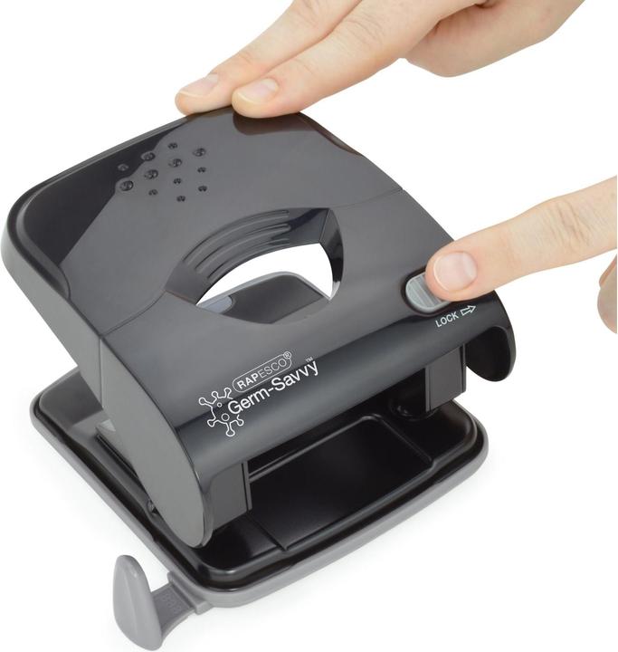 Produktbild Rapesco X5-40ps ECO Less Effort 2-fach Locher, mit antibakteriellem Schutz Germ-Savvy (schwarz)