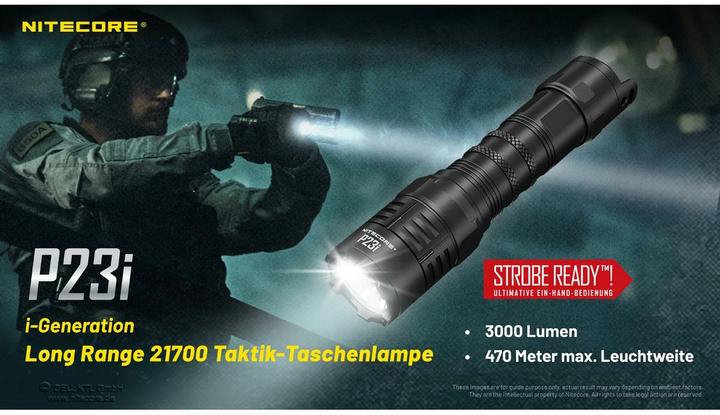 Immagine prodotto Nitecore P23i Torcia tattica nera a LED (14.35 cm, 3000 lm)