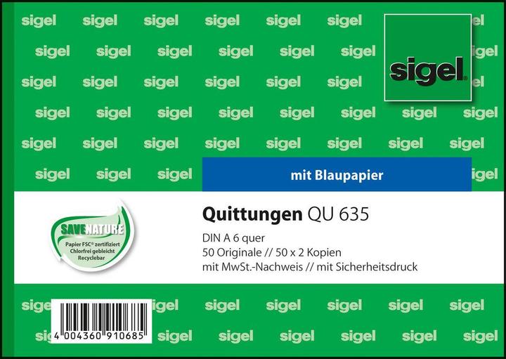 Nährwerte und Zutaten Sigel QU635 - 150 Blätter - A6 q - Blau - Weiss (50 x)